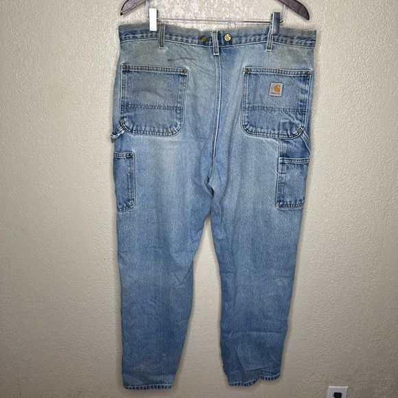 Carhartt Double Knee Denim Carpenter Pants Size 38 - Picture 5 of 8